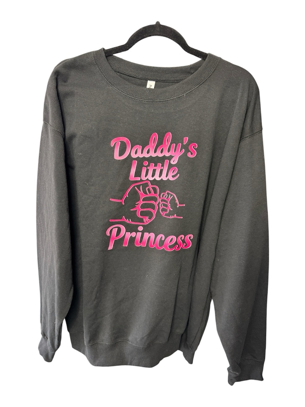 Daddy's Little Princess Black Sweatshirt with Pink Print XL